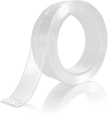 KNOCKNEW Nano Silicon Transparent Grip Magic Waterproof Reusable Medium Double Sided Tape (Manual)(Set of 1, Transparent)