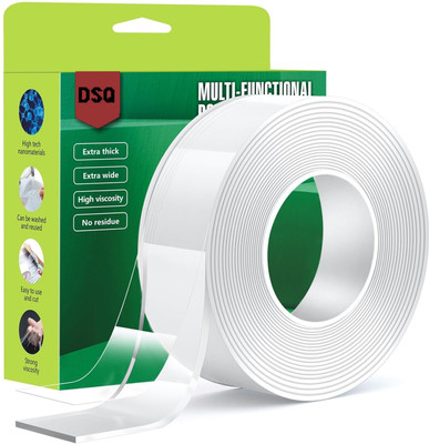 dsq 2MM Double-Sided Heavy-Duty Tape - Adhesive Silicone Tape Handheld Dispenser Double Sided Tape (Manual)(Set of 1, White)