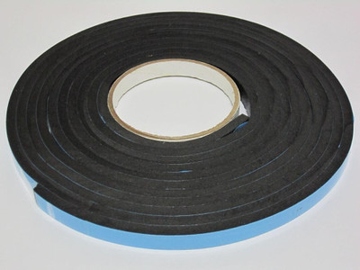 Bapna Double Sided 12 mm Width x 6 mm Thick x 5 Meter Length Foam ADHESIVE TAPE (Manual)(Set of 1, Black)
