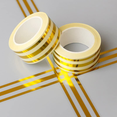 skyunion golden tile gap tape 5 m Single Sided Tape(Gold Pack of 2)
