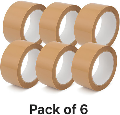 Vishaan Single Sided Handheld 2inch - 50 mtr Brown Bopp Tape (Manual)(Brown)