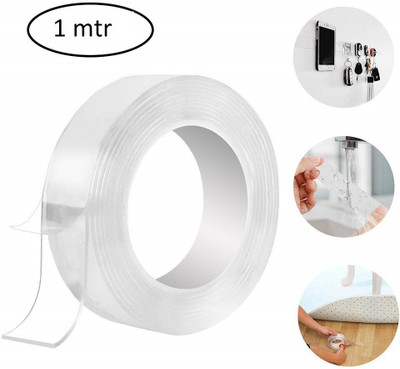 CHESHTA Double Sided Na gel tape (Manual)(Set of 1, White)