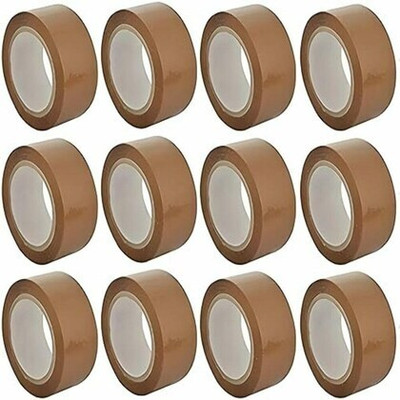 Packsy Single Sided Self Adhesive Manual Cello Tape (Manual)(Set of 12, Brown)