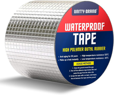 UB UNITY BRAND Waterproof Tape Waterproof Tape for Roof Leak, Surface Crack, Window Sill Gap and Tank Leak Waterproof Tape (Manual)(Set of 1, Aluminium Tape)