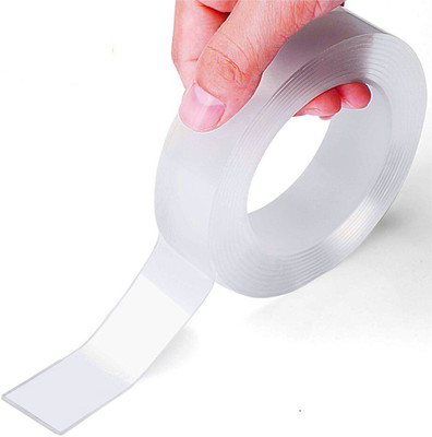 Metrite INDIA Double Sided Medium Double Sided Transparent Acrylic Tape (Manual)(Transparent)