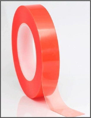 TJIKKO Double Sided Premium Red liner Tape (Polyester) (Manual)(Set of 1, Clear)