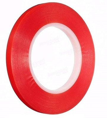 Adhvik Double Sided NA Transparent Clear Tape (Manual)(Set of 1, Red)
