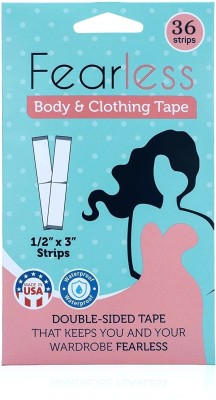 crockdile Fearless Double Sided Tape for Fashion, Clothing and Body - 36 Strips Pack | All Day Strength Invisible Dress Tape for women | Gentle to stick | Fashion tape (Manual)(Set of 36, Transparent)