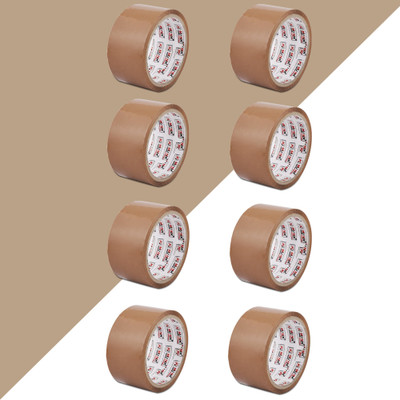 Ki Munik 3 Inch / 50 Mtr Packaging Self Adhesive Bopp Tape For E-Commerce Box Packing, Home, Office, Parcel & Carton Sealing Premium Quality Brown Self Adhesive Bopp Tape (Manual)(Set of 8, Brown)