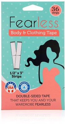 crockdile Fearless Double Sided Tape for Fashion, Clothing and Body - 36 Strips Pack | All Day Strength Invisible Dress Tape for women | Gentle to stick | Fashion tape (Manual)(Set of 36, Transparent)
