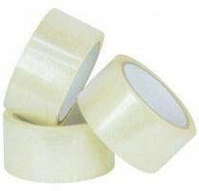 Palakshi Transparent Tape Self Adhesive Dispenser Cello Tape (Manual)(Set of 3, Transparent)