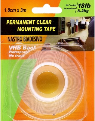 Vintager Multipurpose Removable ClearTape & MountingTape,Strong Wall Tape Picture Hanging NA Double Side Tape (Manual)(White)