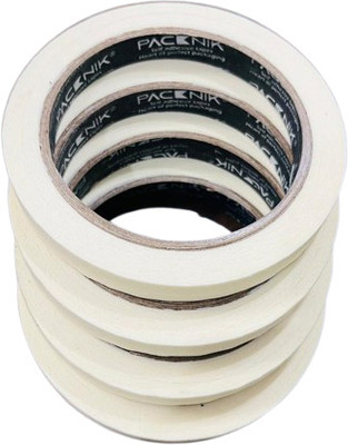 PACKNIK Single Sided Paper Masking tape 0.5 mm width Manual Hand Held Masking (Manual)(Set of 4, White, Milky white)