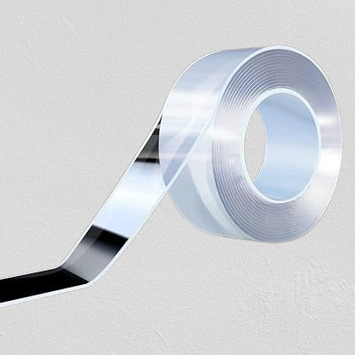 Mid Light Double Sided Silicone Tape Washable Traceless Gel Tape Washable Reusable Strong Tape Nano Adhesive Tape (Manual)(Set of 1, Transparent)