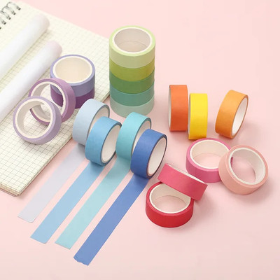 triple paper Single Side Not Applicable Masking Tape Cute Washi Tape Set Washi Tape Set (Manual)(Set of 12, Multicolor)