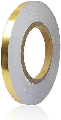 AR Tapes & Plastics Golden Tile Sticker Waterproof Gap Sealing Tape for Floor (Size-10mm*100mtr) No Dispenser Tiles and Wall Decoration tap (Manual)(Set of 1, Gold)