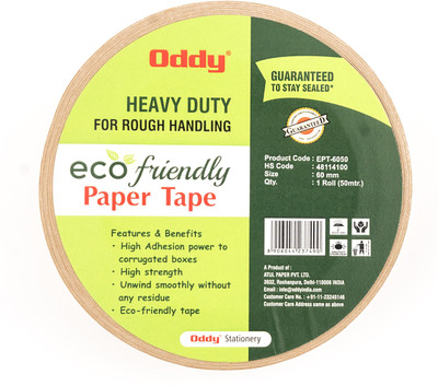 Oddy Eco Friendly Packing tape Paper Adhesive Tape (Manual)(Brown)