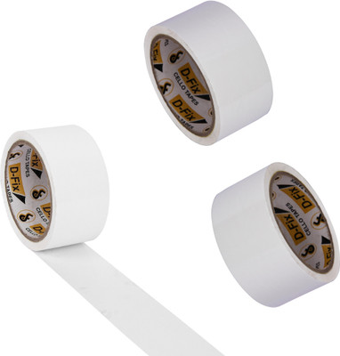 Dfix SINGLE SIDE HANDHELD Packaging Tape (Manual)(Set of 3, White)