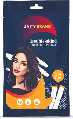 UB UNITY BRAND Double Sided 216 Strips Double Sided Tape for Fashion Double Sided (Manual)(Set of 216, Transparent)