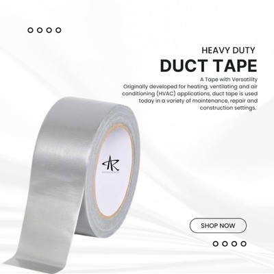 Truebond AR Duct Tape Multi-Purpose Silver, Flexible, No Residue, All Weather Industrial, Professional Use. (24mm*50mtr) AR Duct Tape (Manual)(Set of 1, Grey)
