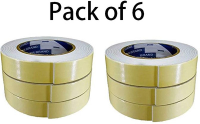 Eduway Double Sided Tape Handheld Cello Tape (Manual)(Set of 6, White)