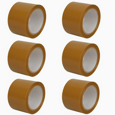 JPPL brown tape packing tape | Strong adhesive tape | Sealing envelopes tape | Wrapping gift tape | Industrial Tape for Home,Office Use & Box Packing. (Manual)(Set of 6, 48MM/ 2inch X 65meter)