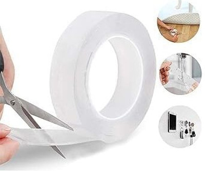 Induxin Tape Washable, Reusable, No Residue, for Home & Office NA IVY Double Grip Nano Tape | Multipurpose Super Sticky Gel Grip Mounting Tape (Manual)(Set of 1, Transparent)