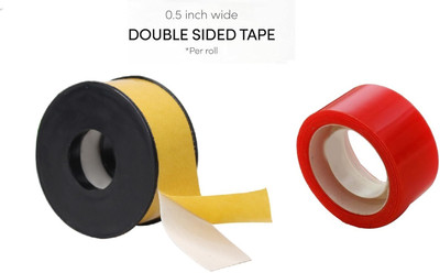 A H S Double Sided Large Dispenser Human Hair Patch Tape (Manual)(Set of 2, Red, Yellow)