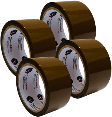 ProcureAdhoc Single Sided 2 Inch, 65 Metre Complete Length & Good Adhesive Packaging Tape (Manual)(Set of 4, Brown)