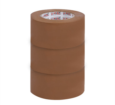 Ki Munik 3 Inch / 45 Mtr Packaging Self Adhesive Bopp Tape_525 High-Strength Packing Tape Rolls | E commerce Packaging Premium Quality Self Adhesive Bopp Tape (Manual)(Set of 3, Brown)