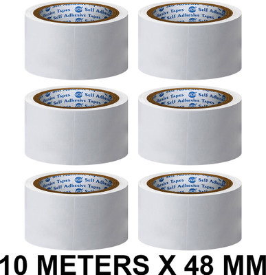 VCR Double Side Tissue Tape Handheld Double Side Tissue Tape (Manual)(Set of 6, White)