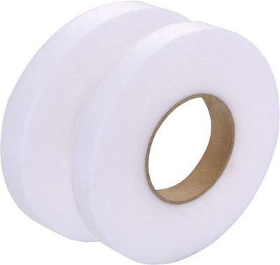 VOIISH Fabric Fusing Tape Adhesive Iron-on Tape Each Length 100 Yards for Trousers Clothes Jeans-Pack of 2 (Manual)(Set of 2, White)