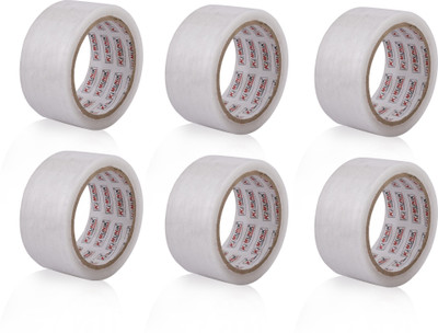 Ki Munik 1 Inch / 50 Mtr Packaging Self Adhesive Bopp Tape For E-Commerce Box Packing, Home, Office, Parcel & Carton Sealing Premium Quality White Transparent Self Adhesive Bopp Tape (Manual)(Set of 6, White)