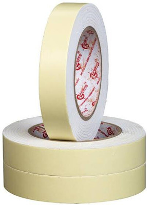 SK MART Double Sided Self Adhesive Acrylic Foam Mounting Tape (Manual)(Set of 3, White)