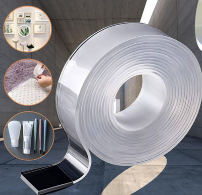 Mid Light Double Sided multi-purpose Nano Adhesive Tape (Manual)(Set of 1, Transparent)
