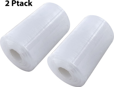 SAMPIN BRIGHT/LESS adhesive Stretching Film Small Wrapping Roll 100 mm / 4 inch | Grafting Tape | Luggage Packing Wrapping Film | Packing Roll | transparent | Shrink Wrap - 2 Pack (Manual)(Little Bright White)