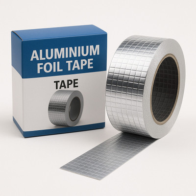 Desk one side alluminium Waterproof Aluminum Foil tape (Manual)(Set of 1, Silver)