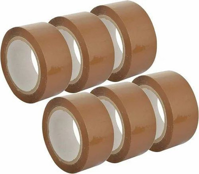 VIMAL WONDER 48 mm or 2 inch x 50 meters Self Adhesive Brown Tape ( Self Adhesive) (Manual)(Set of 6, Brown Tape)