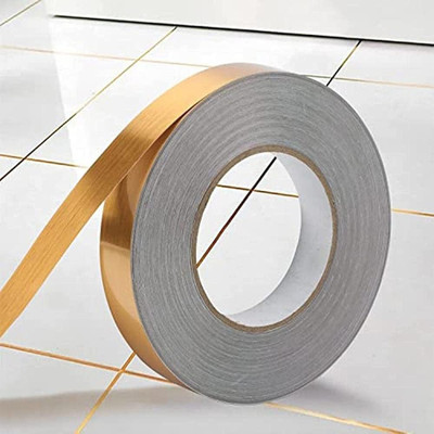 dsq Single Sided marble decorative Gold sticker and Tile gap sealing Gold tape Manual Dispenser Floor Decorative Tape (Manual)(Set of 1, Gold)