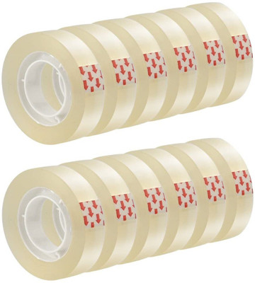 PrimeTrading Cello Tape Self Adhesive 12mm 18meter Home, Office, School All Purpose Cello Tape pack of 12 (Manual)(Set of 12, Transparent)
