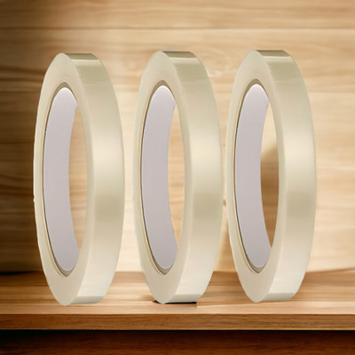 Retailvibes Self Adhesive BOPP Industrial Packaging Tape | Transparent- 50 Meters - 1 Inch / 24 mm | Box Packing, Office & Household use (Manual)(Set of 3, Transparent)