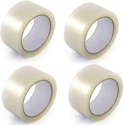 Alamshaikh Single Sided Handheld Dispenser Cello Tapes (Manual)(Set of 4, Transparent)