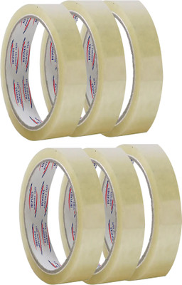 Vishal Enterprises HEPINES 1 Inch 65 Meter Transparent Cello Tape, Self Adhesive High-Strength Packing Tape Transparent tape (Manual)(Set of 6, TRANSPARENT)