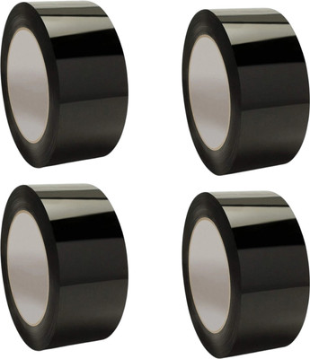 fixme Single Side BOPP 1- inch Tape 160m Multi-Purpose Use Adhesive Roll for Packaging & DIY Projects, Photo Framing, Art, Books Binding & Office & Household Use ( Pack of 4) (Manual)(Set of 4, Black)