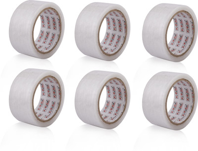 Ki Munik 2 Inch / 65 Mtr Packaging Self Adhesive Bopp Tape For E-Commerce Box Packing, Home, Office, Parcel & Carton Sealing Premium Quality (Manual)(Set of 6, White)