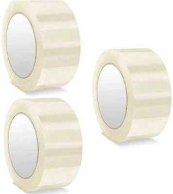 kwick BOPP Tape Medium Cello Tape, Self adhesive 2 inch Width X 65m Length (Pack of 3) (Manual)(Set of 3, White)