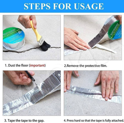 MAITRI ENTERPRISE Single Side Waterproof and Heat resistant Super Strong Butyl Sealant Sticky Tape Dispenser Aluminum Foil (Manual)(Set of 1, Silver)