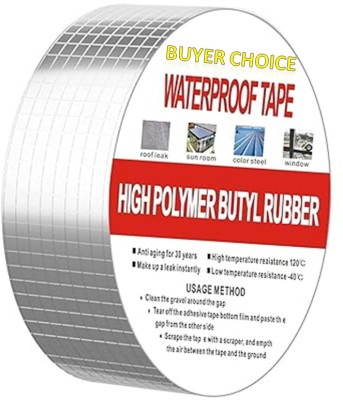 Buyer Choice Aluminium Foil Waterproof Adhesive Tape Sealing Butyl Rubber Tape for Leakage Waterproof Aluminium Foil Repair Tape for Pipe Leakage Roof Water Leakage High Polymer Synthesis Butyl Super Glue For Durable (Manual)(Set of 1, Window Sealing,Roof Water Leakage,Outdoor Equipment, Pvc & Plumb