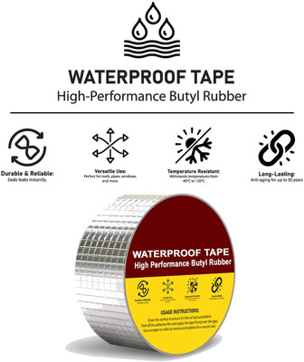 ActrovaX Self Adhesive Handheld Water Leakage Solution Aluminium Foil Tape (Manual)(Set of 1, Silver)