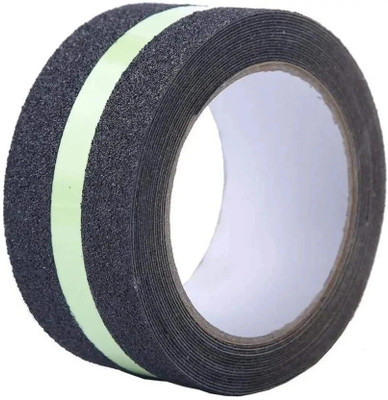 Bstorify Anti Slip Tape / Grip Tape Manual Use Glow-in-the-Dark Anti-Slip Safety Tape (Manual)(Set of 1, Black with Glow-in-the-Dark Green Stripe)